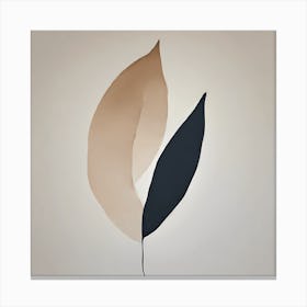 'Blue Leaf', A minimal Illustration of a leaf, pleasing home & office decor, calming tone with solid background, 1355 Canvas Print
