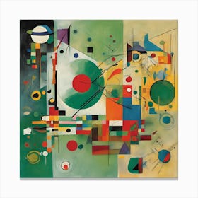 Painting With Green Center, Wassily Kandinsky Square Art Print 1 Canvas Print