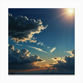 Sunset With Clouds Canvas Print