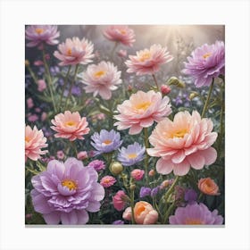 Dahlias Canvas Print