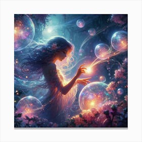 Girl With Bubbles Canvas Print