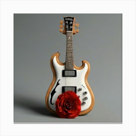 Eletric Guitar with red carnation Canvas Print