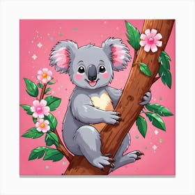 Koala On A Tree Canvas Print