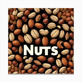 Nuts On Black Background 4 Canvas Print