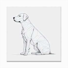 Geometric Dog Drawing Canvas Print