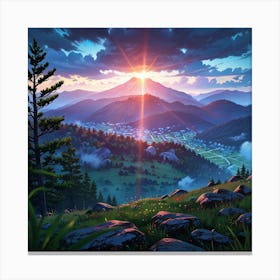 Sunset In The Mountains 28 Canvas Print