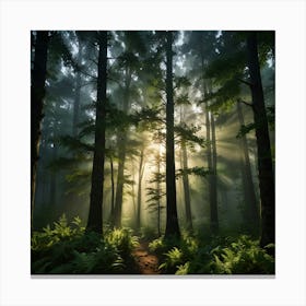 Sunrise In The Forest 14 Canvas Print