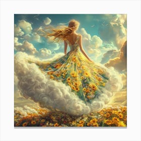 Girl In The Clouds 1 Canvas Print