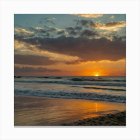 Sunset On The Beach Canvas Print