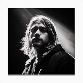 Black And White Photograph Of Kurt Cobain 2 Canvas Print