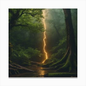 Lightning In The Forest Canvas Print