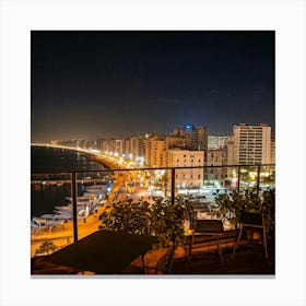 View From A Balcony At Night Canvas Print