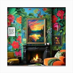 Colorful Living Room Canvas Print