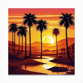 Sunset In The Desert 18 Canvas Print