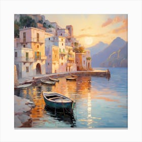 AI Golden Glow of Amalfi  Canvas Print