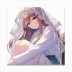 Anime Girl With Veil Canvas Print