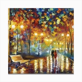 Couple In The Park Canvas Print