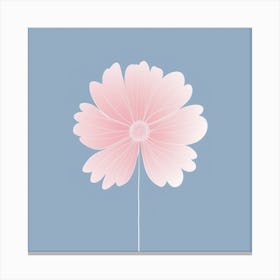 A White And Pink Flower In Minimalist Style Square Composition 569 Canvas Print