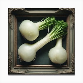 Frame Created From Daikon On Edges And Nothing In Middle Haze Ultra Detailed Film Photography Li (5) Canvas Print