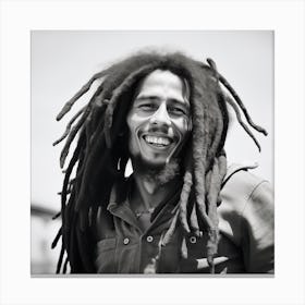 Black And White Photograph Of Bob Marley 2 Canvas Print
