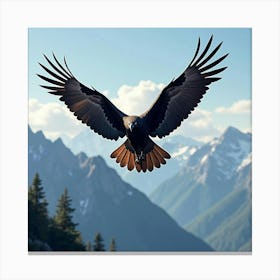 A Majestic Andean Condor Soaring Above The Mountains 3 Canvas Print