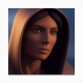 Woman In A Hood Canvas Print