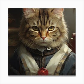 Cat In A Suit Canvas Print