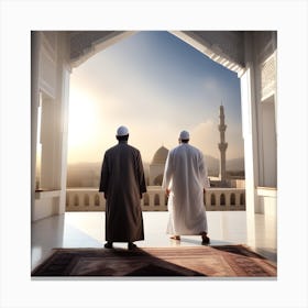 Two Muslim Men Canvas Print
