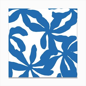 Orchids In French Blue Square Canvas Print