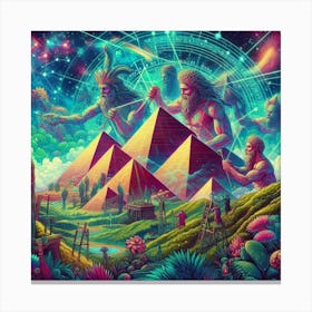 God creating the pyramids 6 Canvas Print