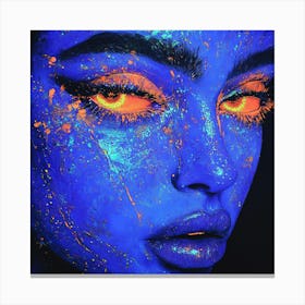 Blue Face Painting Canvas Print