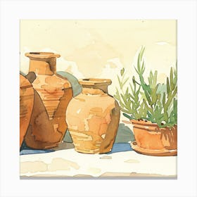 Pots And Plants 1 Canvas Print