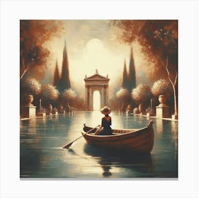 Girl In A Boat Canvas Print