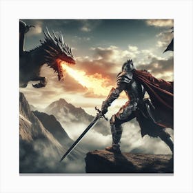 Dragon In Mountain Canvas Print