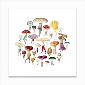 Mushroom Patch 2 Square Canvas Print