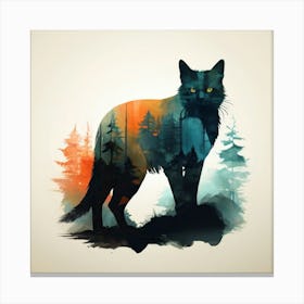 Cat In The Forest Canvas Print