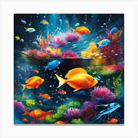 Underwater Fishes Canvas Print