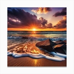 Sunset On The Beach 235 Canvas Print