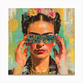 Frida Kahlo Pixelated Reality Series 3 Canvas Print
