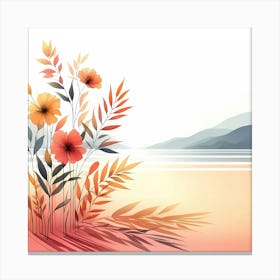 Flowers On The Beach Canvas Print