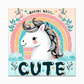 Cute Unicorn Canvas Print