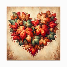 Autumn Heart Art Print Canvas Print