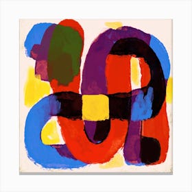 Square Abstract Arlequin Carnival Party Colors Canvas Print
