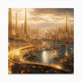 Futuristic Cityscape Canvas Print