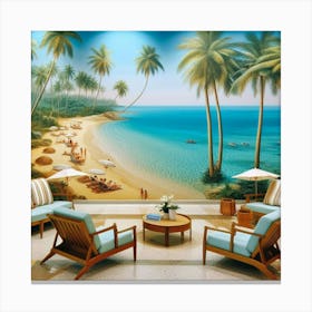Beach Scene Canvas Print