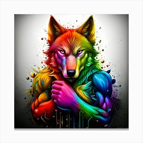 Rainbow Wolf 6 Canvas Print