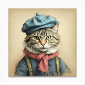 Cat In A Hat 16 Canvas Print