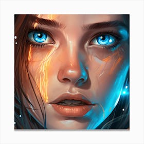 Girl With Blue Eyes Canvas Print