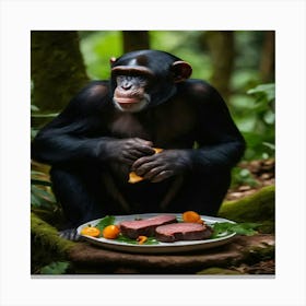 Chimpanzee Eating Canvas Print