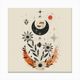 Minimalist Boho Celestial Moon 25 Canvas Print